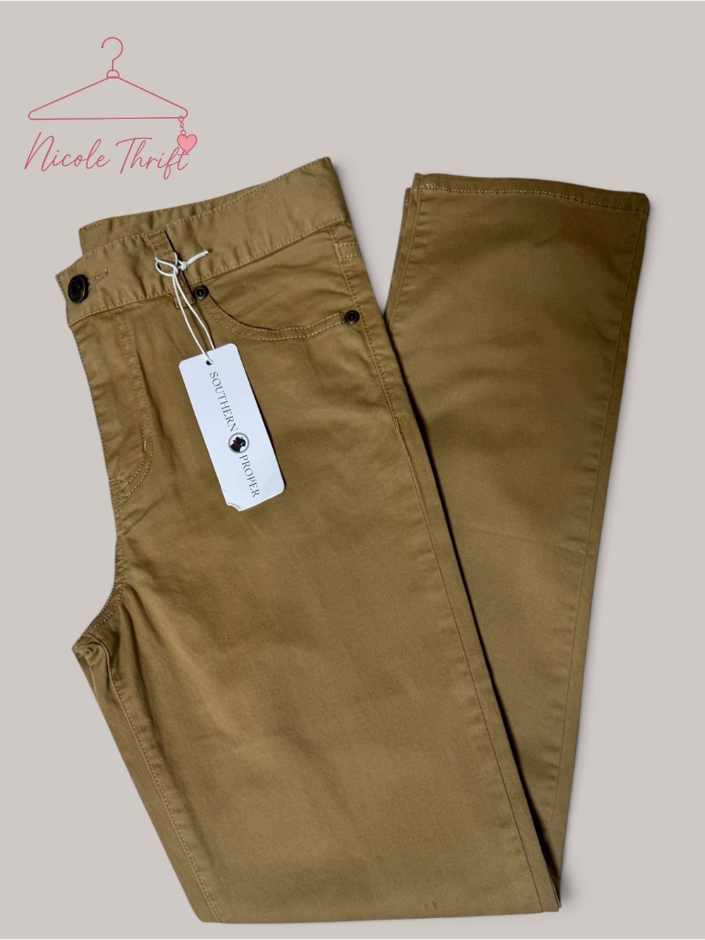 Southern Proper Boys Khaki Pants Size 10 NWT